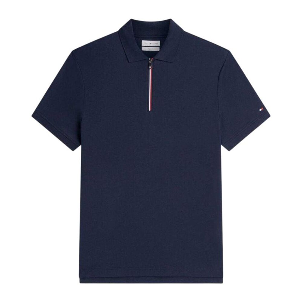 Tommy Hilfiger Mens Quarter Zip Regular Polo Shirt / Desert Sky